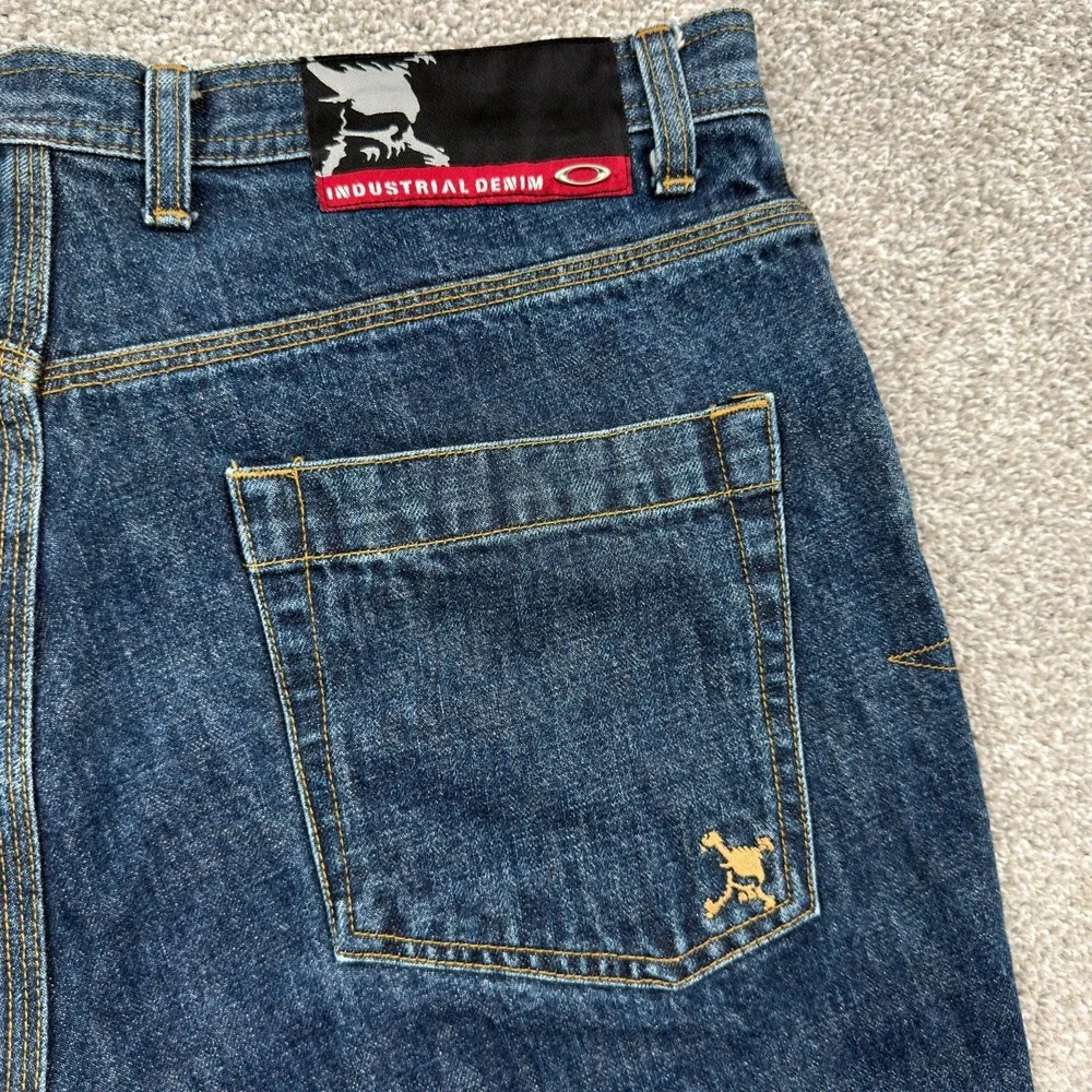 Vintage Oakley Industrial Denim Jeans Men's 38 Blue Loose Fit Y2K 100% Cotton